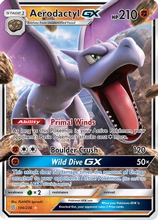 Aerodactyl GX (106/236) [Sun & Moon: Unified Minds] | Silver Goblin