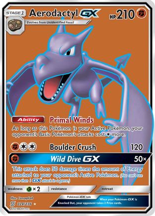 Aerodactyl GX (Full Art) (224) Holofoil - SM  Unified Minds