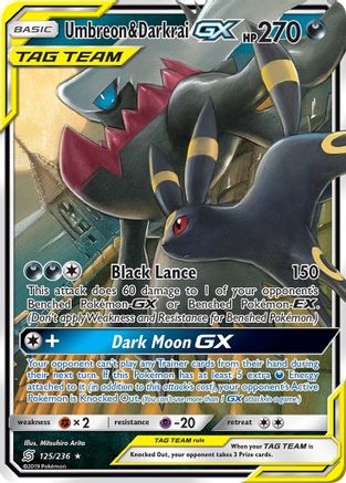 Umbreon & Darkrai GX (125/236) [Sun & Moon: Unified Minds] | Silver Goblin