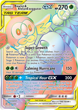 Rowlet & Alolan Exeggutor GX (237/236) [Sun & Moon: Unified Minds]