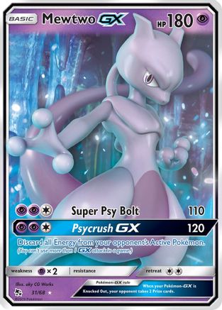 Mewtwo GX (31/68) [Sun & Moon: Hidden Fates] | Silver Goblin