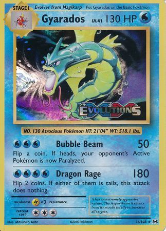 Gyarados (34/108) (XY Evolutions Prerelease) [XY: Black Star Promos] | Silver Goblin