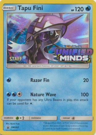 Tapu Fini (SM203) (Staff Prerelease Promo) [Sun & Moon: Black Star Promos] | Silver Goblin