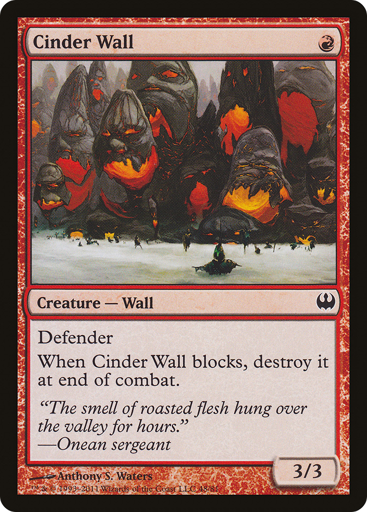 Cinder Wall [Duel Decks: Knights vs. Dragons] | Silver Goblin