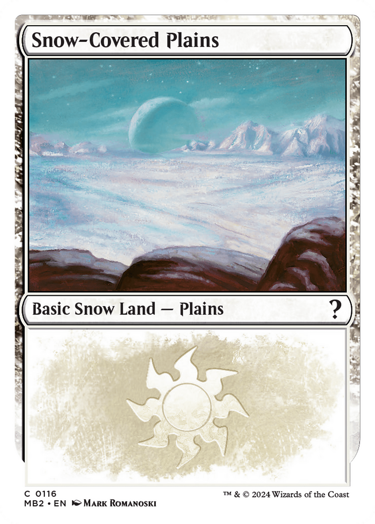 Snow-Covered Plains (White Border) [Mystery Booster 2] | Silver Goblin