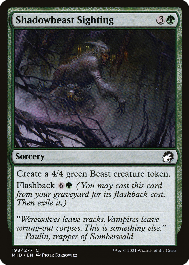 Shadowbeast Sighting [Innistrad: Midnight Hunt] | Silver Goblin