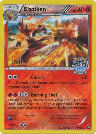 Blaziken (14/111) (Staff National Championship Promo) [XY: Furious Fists] | Silver Goblin