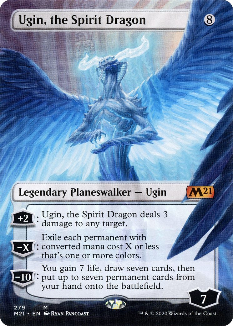 Ugin, the Spirit Dragon (279) (Borderless) [Core Set 2021] | Silver Goblin