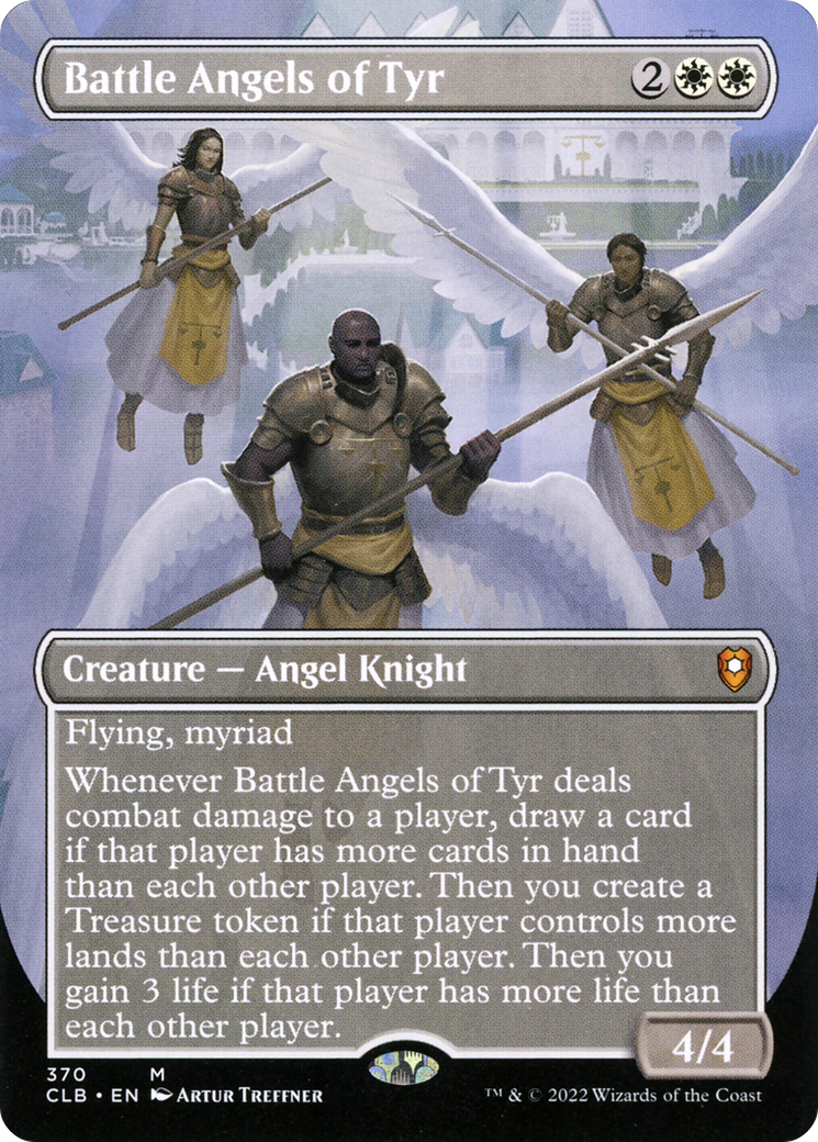 Battle Angels of Tyr (Borderless Alternate Art) [Commander Legends: Battle for Baldur's Gate] | Silver Goblin