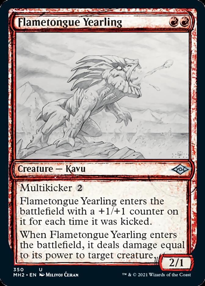 Flametongue Yearling (Sketch) [Modern Horizons 2] | Silver Goblin