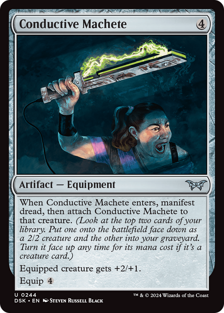 Conductive Machete [Duskmourn: House of Horror] | Silver Goblin