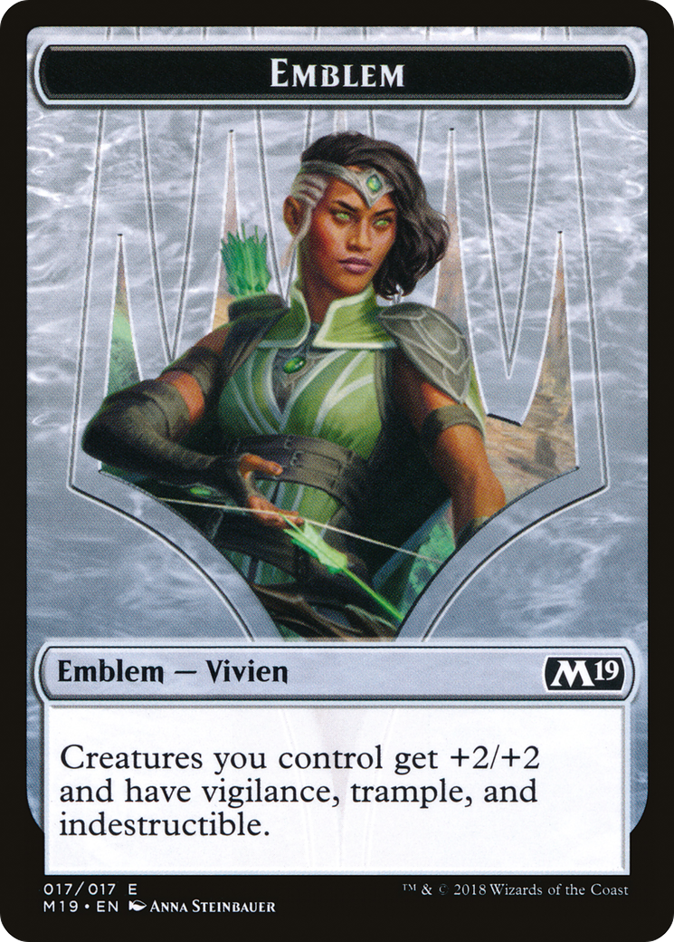 Vivien Reid Emblem [Core Set 2019 Tokens] | Silver Goblin