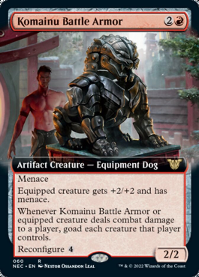 Komainu Battle Armor (Extended Art) [Kamigawa: Neon Dynasty Commander] | Silver Goblin