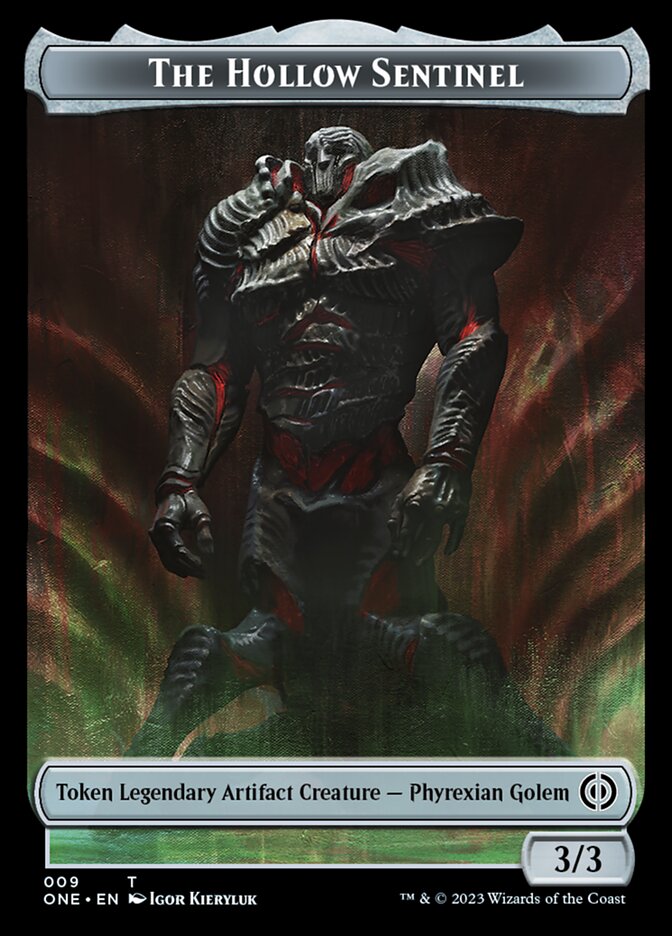 Rebel // The Hollow Sentinel Double-Sided Token [Phyrexia: All Will Be One Tokens] | Silver Goblin