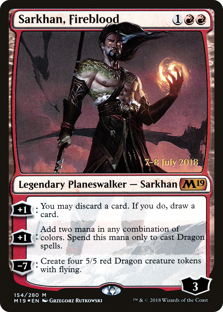 Sarkhan, Fireblood [Core Set 2019 Prerelease Promos] | Silver Goblin