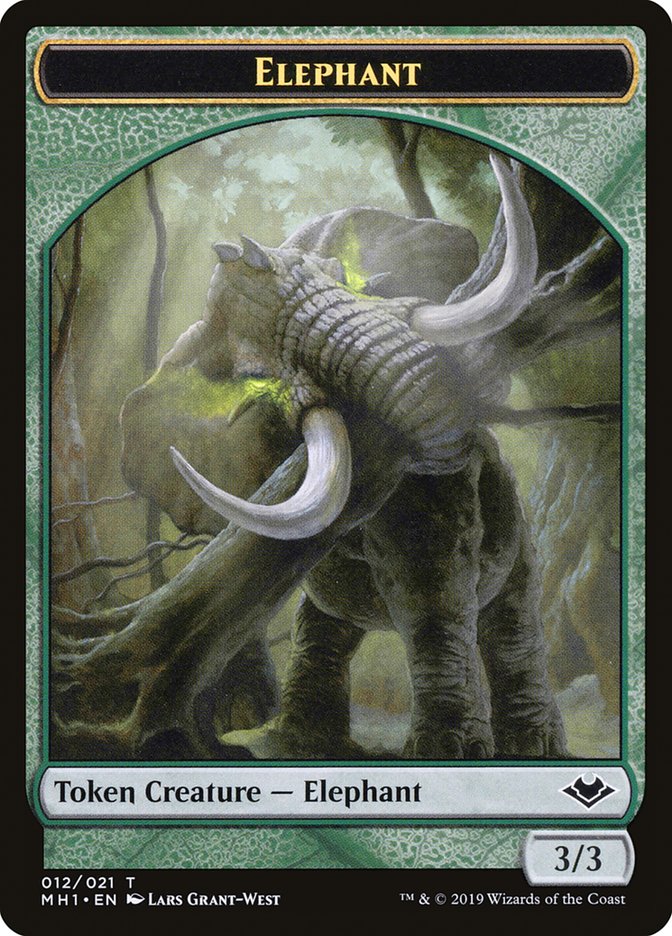 Shapeshifter (001) // Elephant (012) Double-Sided Token [Modern Horizons Tokens] | Silver Goblin