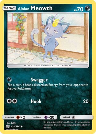 Alolan Meowth (128/236) [Sun & Moon: Cosmic Eclipse] | Silver Goblin