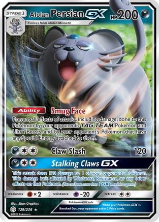 Alolan Persian GX (129) Holofoil - Cosmic Eclipse
