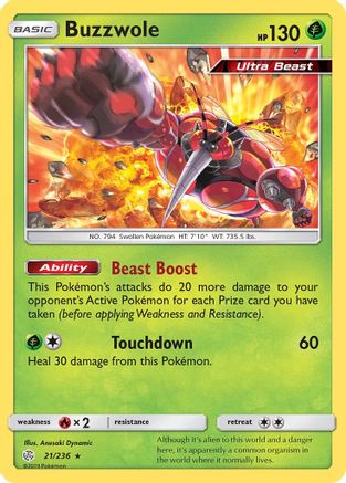 Buzzwole (21/236) [Sun & Moon: Cosmic Eclipse] | Silver Goblin