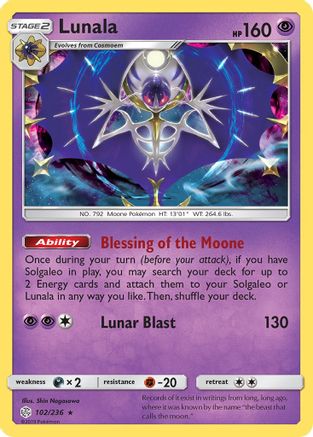 Lunala (102) Holofoil - Cosmic Eclipse