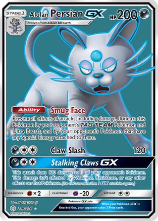 Alolan Persian GX (Full Art) (219) Holofoil - Cosmic Eclipse