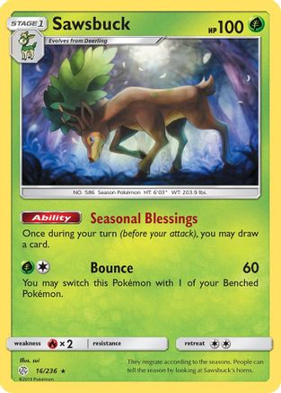 Sawsbuck (16/236) [Sun & Moon: Cosmic Eclipse]