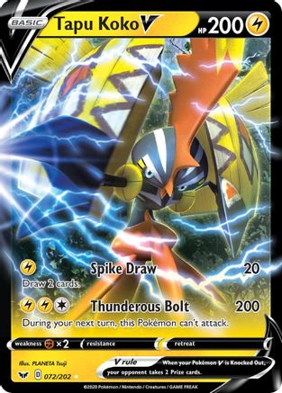 Tapu Koko V (072/202) [Sword & Shield: Base Set] | Silver Goblin