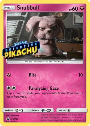 Snubbull Detective (SM200) (Pikachu Stamped) [Sun & Moon: Black Star Promos] | Silver Goblin