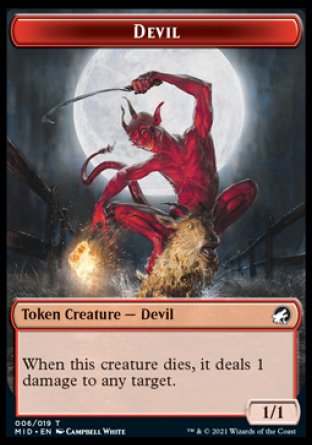 Zombie (005) // Devil Double-Sided Token [Innistrad: Midnight Hunt Tokens] | Silver Goblin