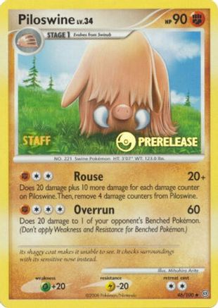 Piloswine - 46/100 (Prerelease) [Staff] (46) - Nintendo Promos