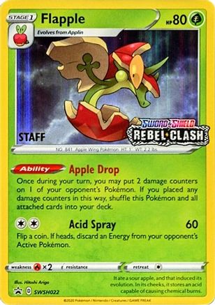 Flapple (SWSH022) (Staff Prerelease Promo) [Sword & Shield: Black Star Promos]