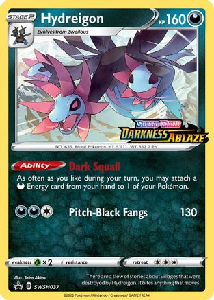 Hydreigon - SWSH037 (Prerelease) (SWSH037) Holofoil - SWSH Sword & Shield Promo Cards