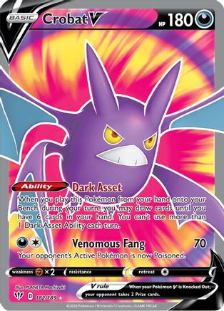 Crobat V (Full Art) (182) Holofoil - Darkness Ablaze