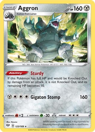 Aggron (123/189) [Sword & Shield: Darkness Ablaze] | Silver Goblin