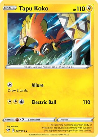Tapu Koko (61) Holofoil - Darkness Ablaze