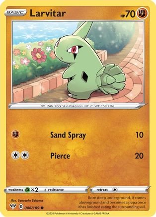 Larvitar (086/189) [Sword & Shield: Darkness Ablaze] | Silver Goblin