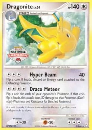 Dragonite - 2/146 (National Championships) (2) - League & Championship Cards