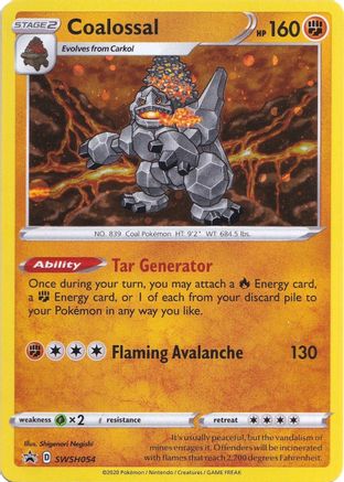 Coalossal - SWSH054 (SWSH054) Holofoil - SWSH Sword & Shield Promo Cards