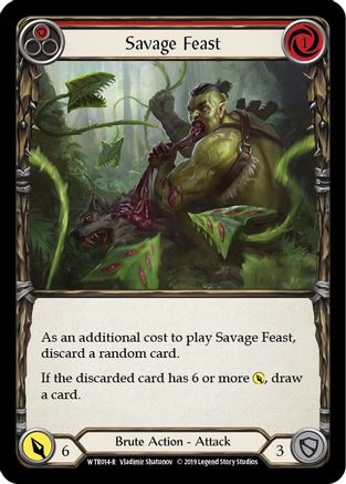 Savage Feast (Red) Unlimited Edition Rainbow Foil (WTR014) - Welcome to Rathe | Silver Goblin