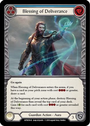Blessing of Deliverance (Blue) (WTR056) 1st Edition Rainbow Foil - Welcome to Rathe