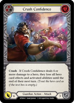 Crush Confidence (Yellow) 1st Edition Rainbow Foil (WTR064) - Welcome to Rathe | Silver Goblin