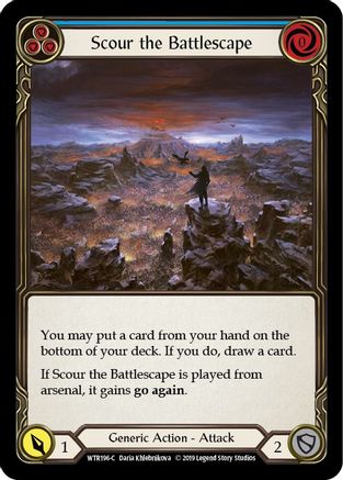 Scour the Battlescape (Blue) 1st Edition Rainbow Foil (WTR196) - Welcome to Rathe | Silver Goblin