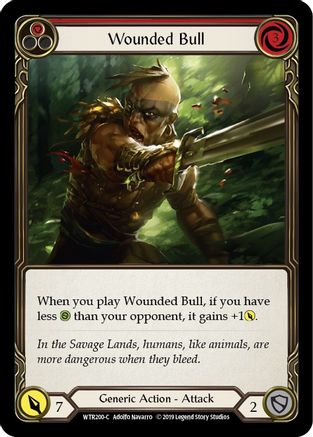 Wounded Bull (Red) 1st Edition Rainbow Foil (WTR200) - Welcome to Rathe | Silver Goblin