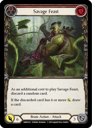 Savage Feast (Red) (RNR010) - Hero Deck: Rhinar 1st Edition | Silver Goblin