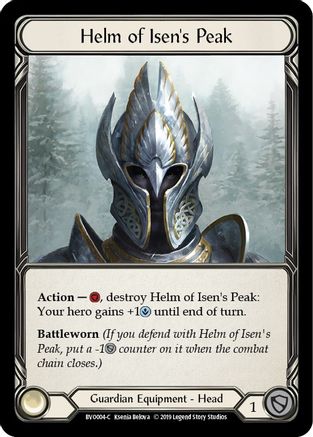 Helm of Isen's Peak 1st Edition  (BVO004) - Hero Deck: Bravo | Silver Goblin