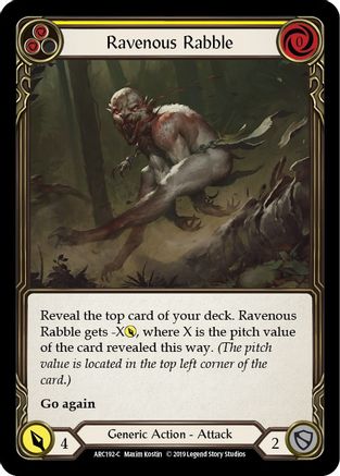 Ravenous Rabble (Yellow) (ARC192) (Unlimited Edition) - Arcane Rising
