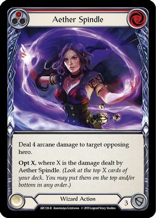 Aether Spindle (Red) (ARC126) Unlimited Edition Rainbow Foil - Arcane Rising