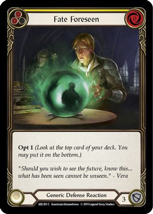 Fate Foreseen (Yellow) (ARC201) Unlimited Edition - Arcane Rising