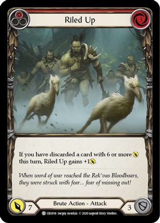 Riled Up (Red) (CRU016) (1st Edition) Rainbow Foil - Crucible of War
