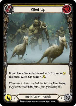 Riled Up (Yellow) (CRU017) (1st Edition) Rainbow Foil - Crucible of War